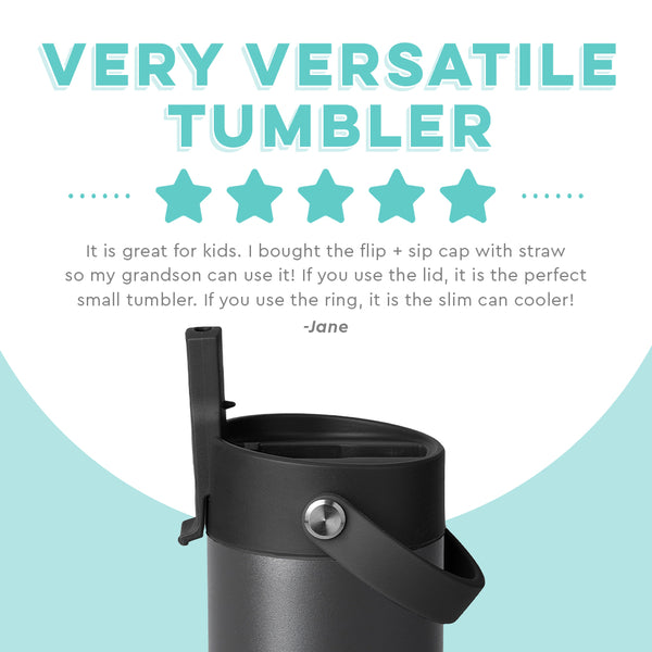 Grey Flip + Sip Slim Tumbler (12oz)