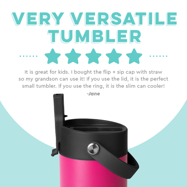 Hot Pink Flip + Sip Slim Tumbler (12oz)