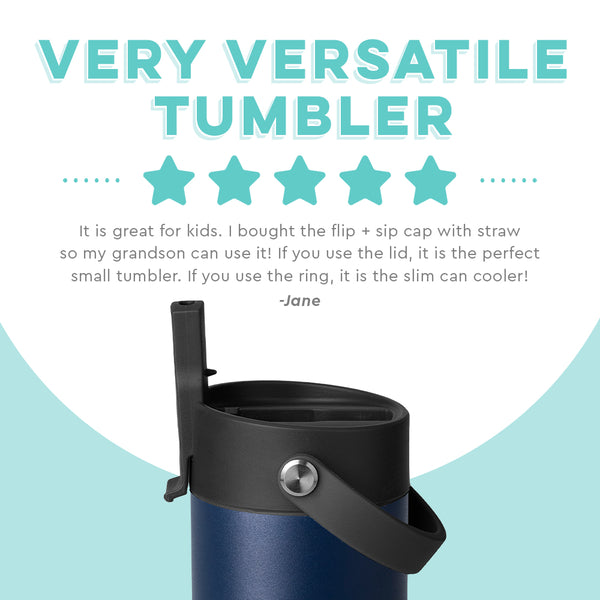 Navy Flip + Sip Slim Tumbler (12oz)