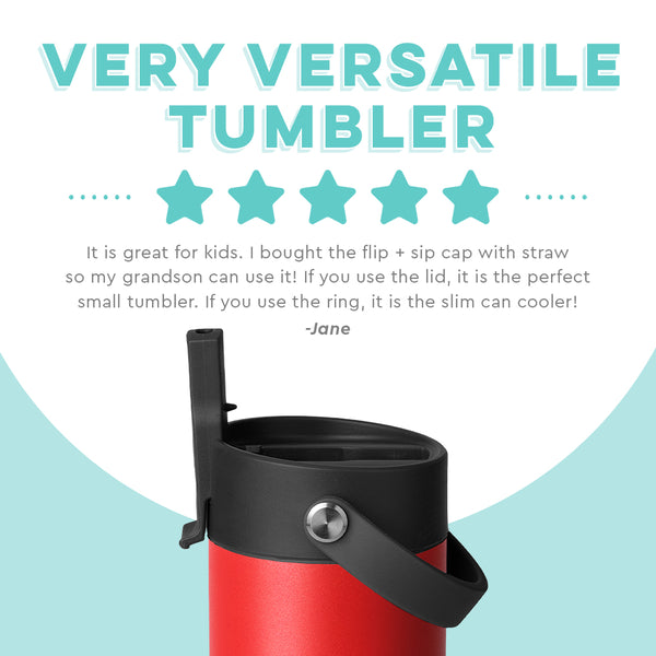 Red Flip + Sip Slim Tumbler (12oz)