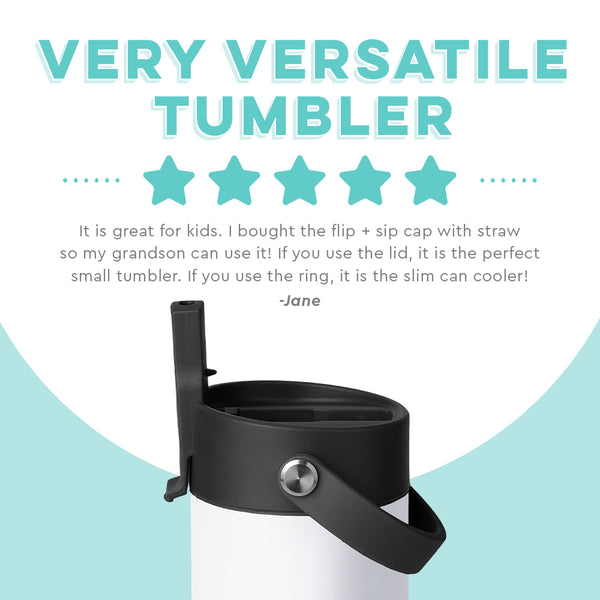 White Flip + Sip Slim Tumbler (12oz)