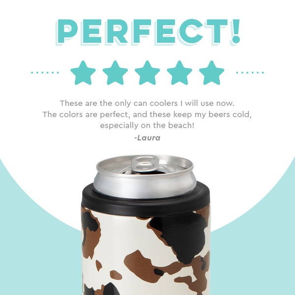 Swig Life customer review on 12oz Hayride Cow Print Skinny Can Cooler - Perfect