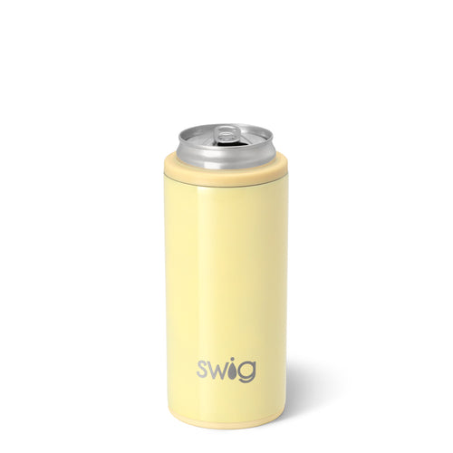 Swig Life 12oz Shimmer Buttercup Insulated Skinny Can Cooler
