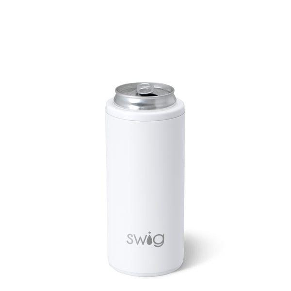 Swig Life 12oz White Insulated Skinny Can Cooler
