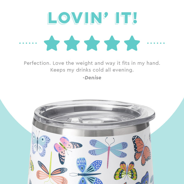 Swig Life customer review on 12oz Butterfly Bliss Stemless Wine Cup - Lovin it