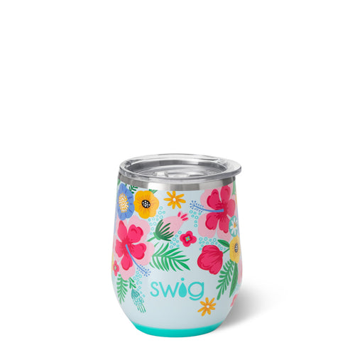 Swig Life 12oz Island Bloom Insulated Stemless Wine Cup