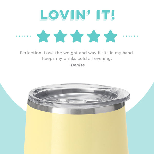 Swig Life customer review on 12oz Shimmer Buttercup Stemless Wine Cup - Lovin it
