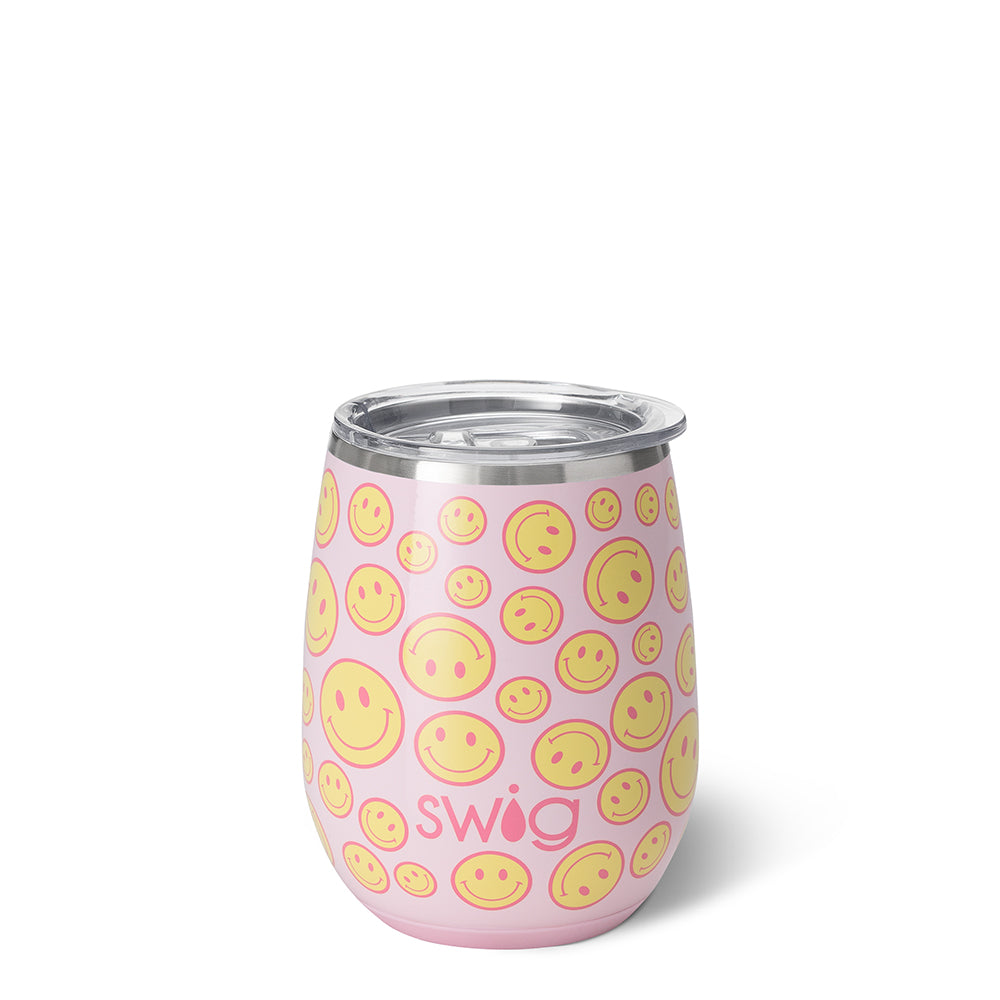 Swig Life Stemless Wine Cup - Oh Happy Day Insulated Stainless Steel - 14oz