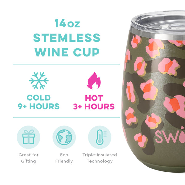 Swig Life: Stemless Wine Cup (14oz) - Jingle Jungle