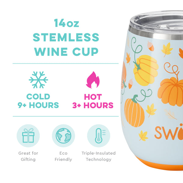 Pumpkin Spice Stemless Wine Cup (14oz)
