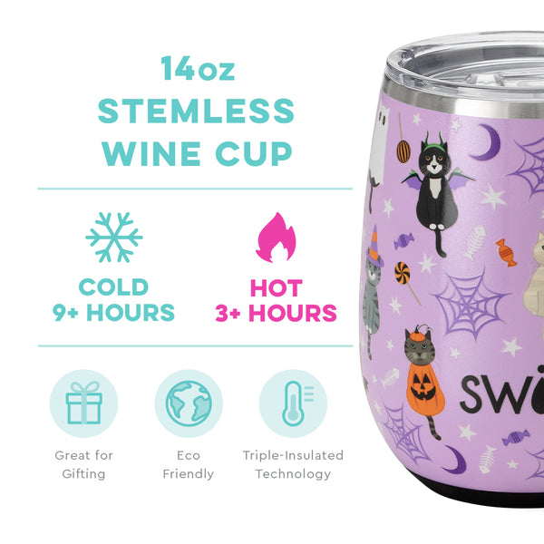 Scaredy Cat 14oz Stemless Wine Cup - Swig Life  