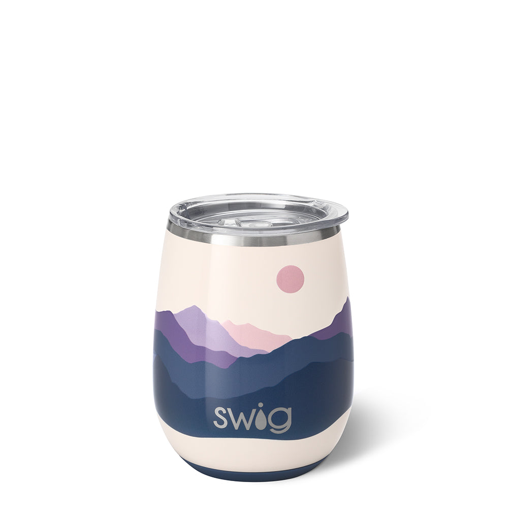 Swig Life Stemless Wine Cup - Moon Shine Insulated Stainless Steel - 14oz - Dishwasher Safe with A Non-Slip Base