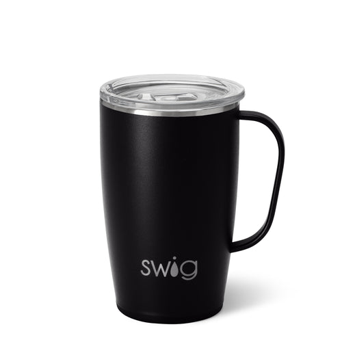 Swig Life 18oz Black Insulated Travel Mug with Handle