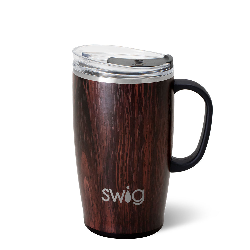 Bourbon Barrel 18oz Travel Mug with handle