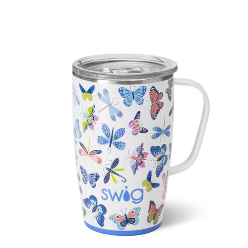 Swig Life 18oz Butterfly Bliss Insulated Travel Mug with Handle