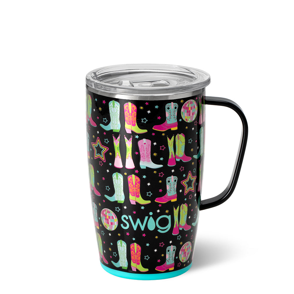 Swig Life Travel Mug with Handle - Disco Cowgirl - Insulated Stainless Steel - 18oz