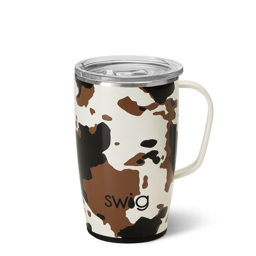 Swig Life 18oz Hayride Cow Print Insulated Travel Mug with Handle