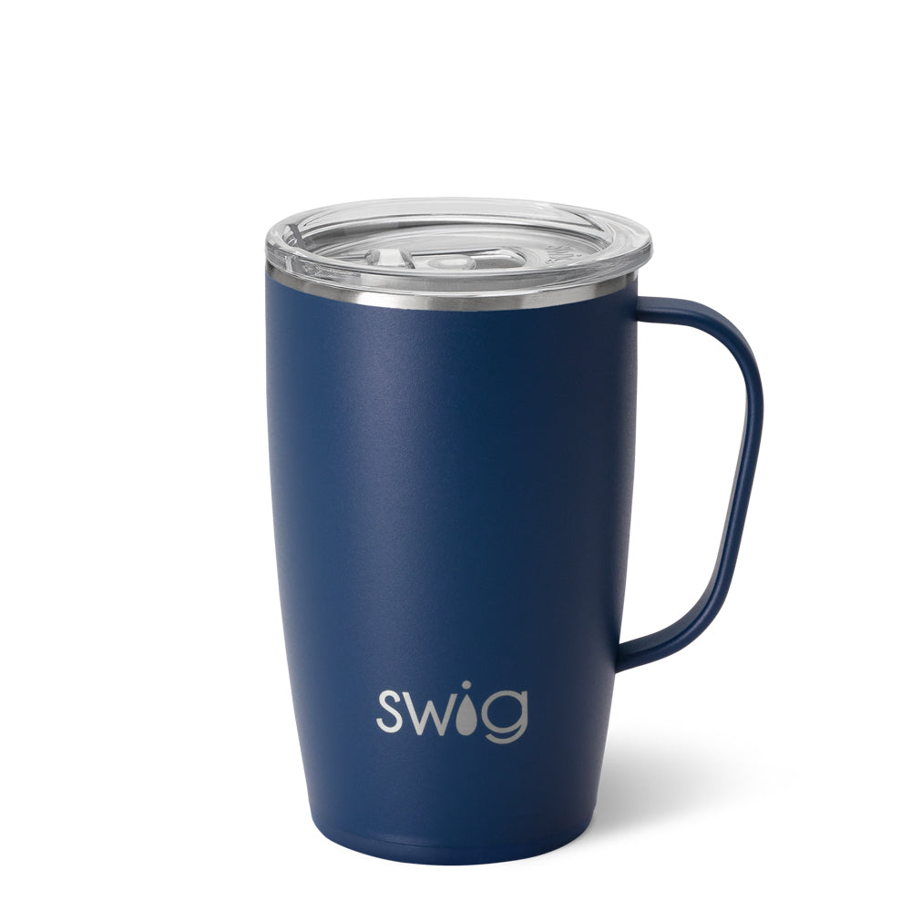 18oz Matte Navy Blue Travel Coffee Mug - Swig Life