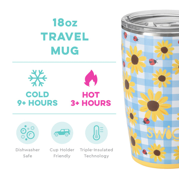 Swig Life 18oz Picnic Basket Travel Mug temperature infographic - cold 9+ hours or hot 3+ hours