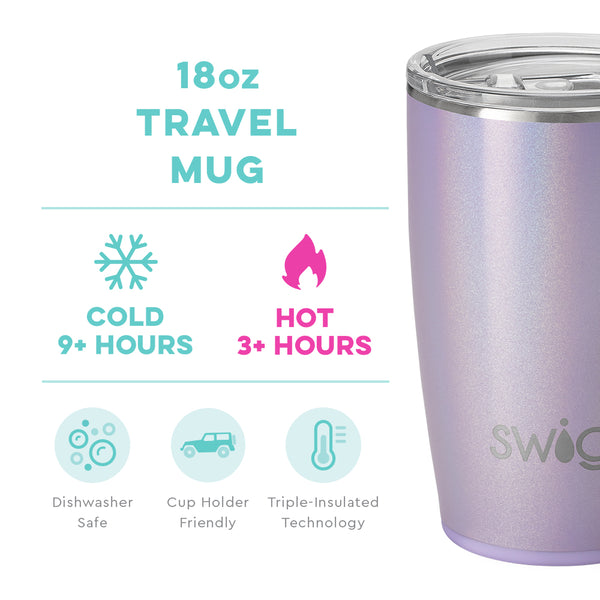 Swig Life 18oz Pixie Travel Mug temperature infographic - cold 9+ hours or hot 3+ hours