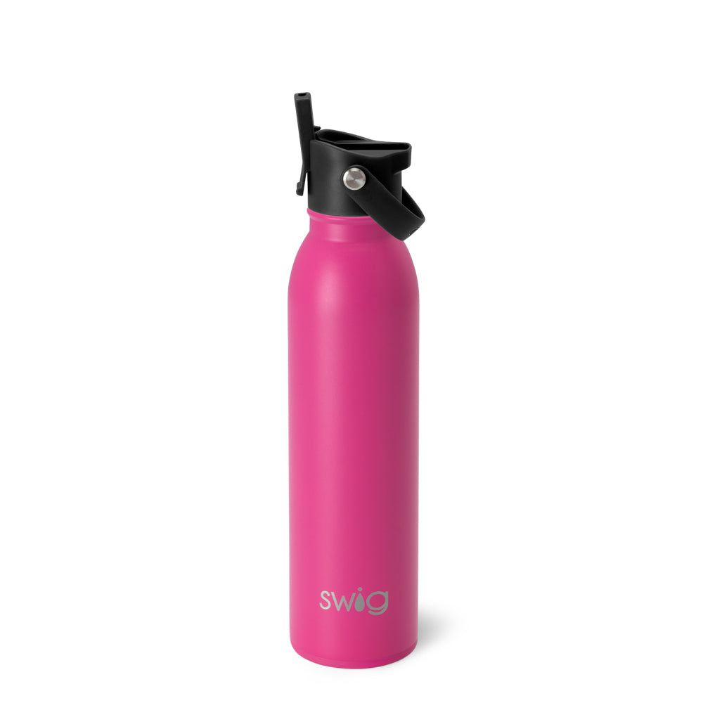 Swig Glossy Peony Pink & Turquoise Triple Insulated Hot/Cold Stainless  Steel Water Bottle w/Flip Ring