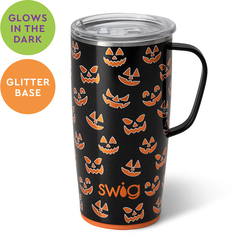 Swig Life 22oz Jeepers Creepers Insulated Travel Mug with Handle and Glow-in-the-dark pattern
