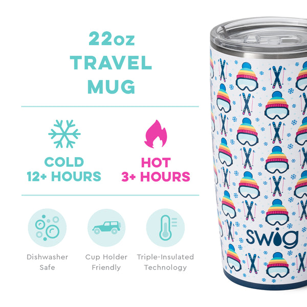 Swig Life 22oz Après Ski Travel Mug temperature infographic - cold 12+ hours or hot 3+ hours