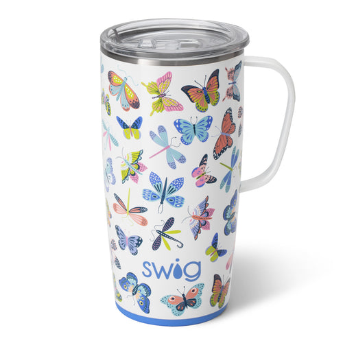 Swig Life 22oz Butterfly Bliss Insulated Travel Mug with Handle