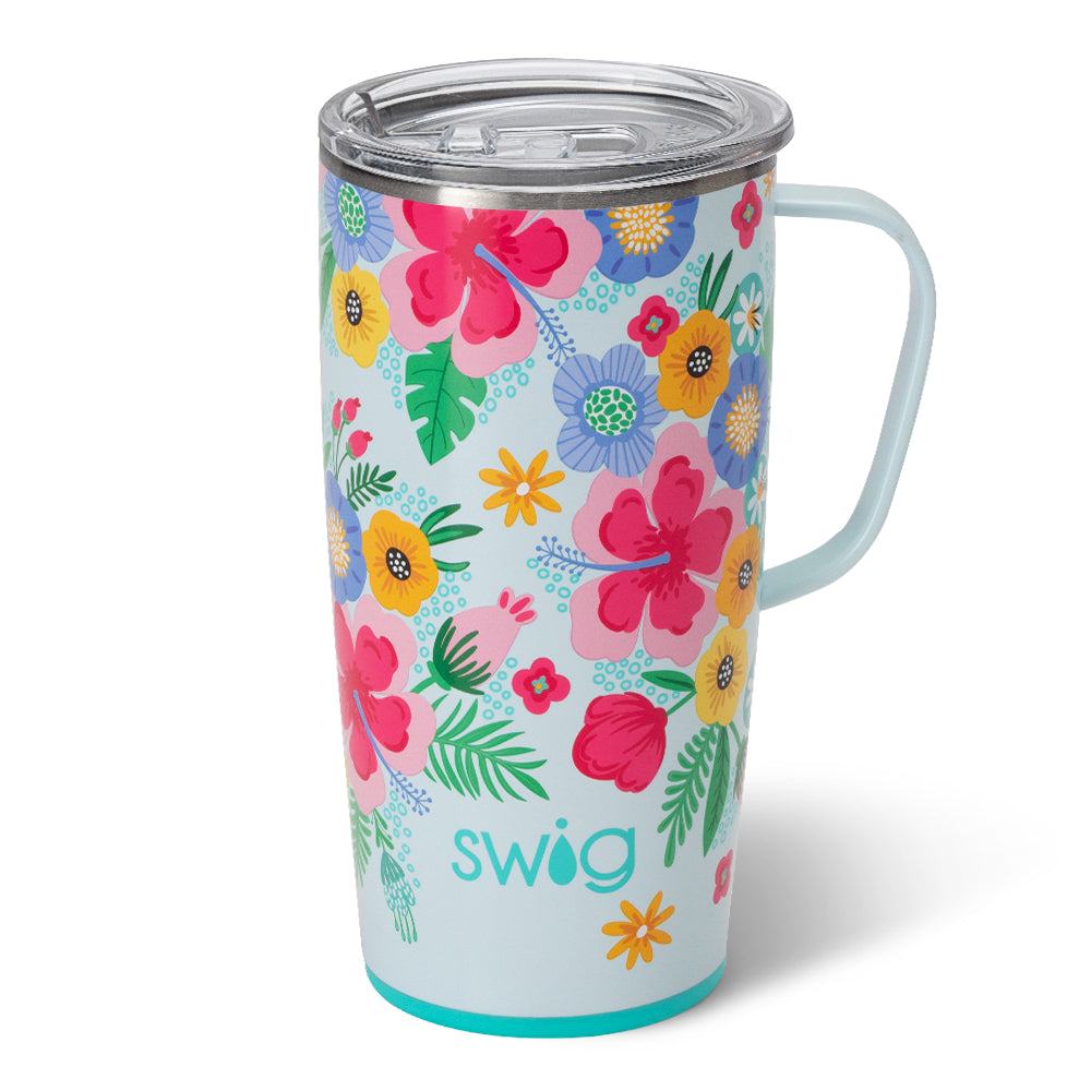 Swig Life 22oz Island Bloom Insulated Travel Mug with Handle