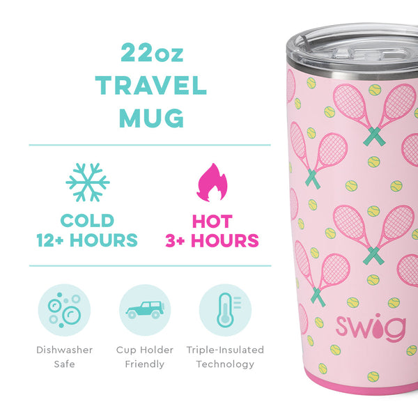 Swig Life 22oz Love All Travel Mug temperature infographic - cold 12+ hours or hot 3+ hours