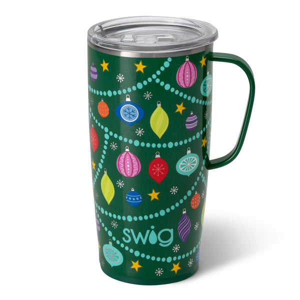 Swig Life 22oz O Christmas Tree Insulated Travel Mug with Handle