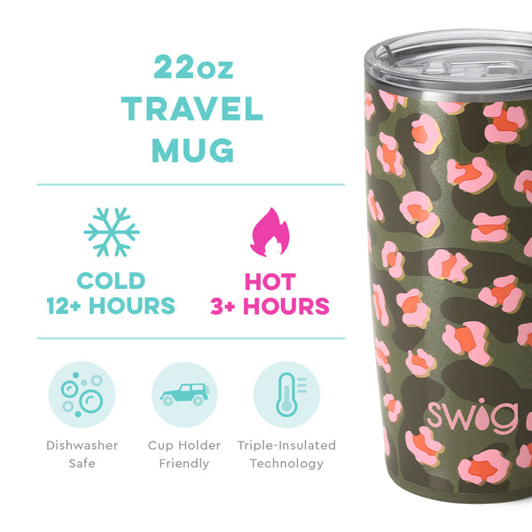 Swig Life 22oz On the Prowl Travel Mug temperature infographic - cold 12+ hours or hot 3+ hours