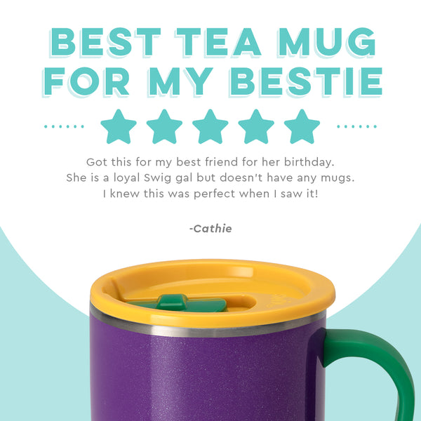 Swig Life customer review on 22oz Pardi Gras Travel Mug - Best tea mug for my bestie