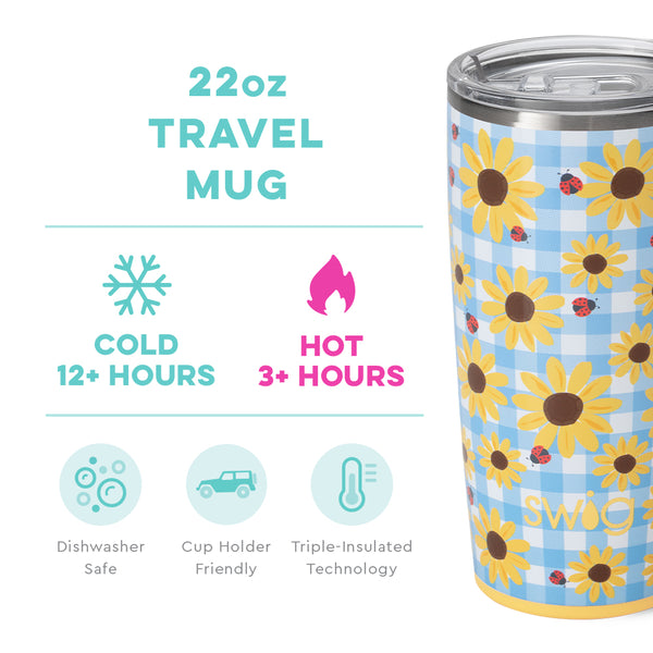 Swig Life 22oz Picnic Basket Travel Mug temperature infographic - cold 12+ hours or hot 3+ hours