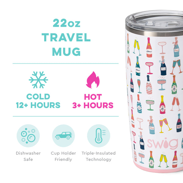 Swig Life 22oz Pop Fizz Travel Mug temperature infographic - cold 12+ hours or hot 3+ hours