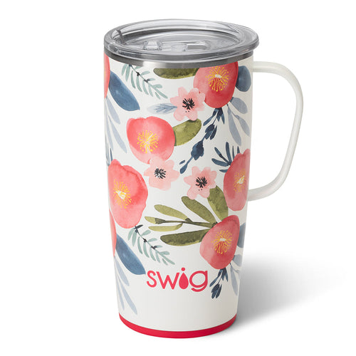 Swig Life 22oz Poppy Fields Insulated Travel Mug with Handle