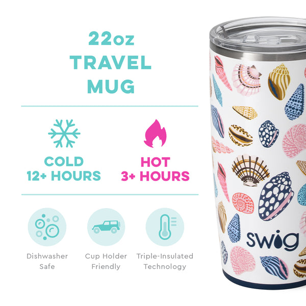 Swig Life 22oz Sea La Vie Travel Mug temperature infographic - cold 9+ hours or hot 3+ hours