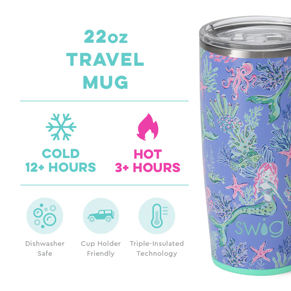 Swig Life 22oz Under the Sea Travel Mug temperature infographic - cold 12+ hours or hot 3+ hours