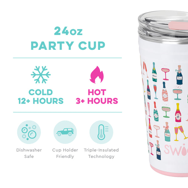 Swig Life 24oz Pop Fizz Party Cup temperature infographic - cold 12+ hours or hot 3+ hours