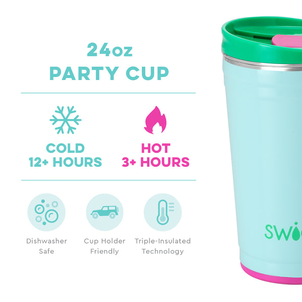 Swig Life 24oz Prep Rally temperature infographic - cold 12+ hours or hot 3+ hours