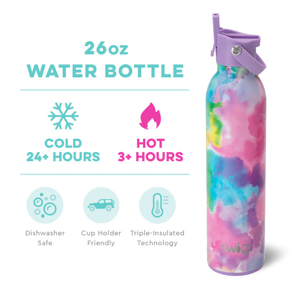 Swig Life 26oz Cloud Nine Insulated Flip + Sip Cap Water Bottle temperature infographic - cold 24+ hours or hot 3+ hours