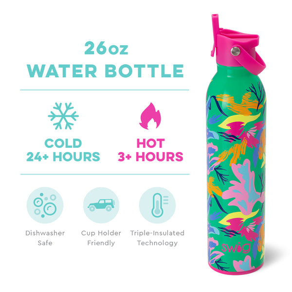 Swig Life 26oz Paradise Insulated Flip + Sip Cap Water Bottle temperature infographic - cold 24+ hours or hot 3+ hours