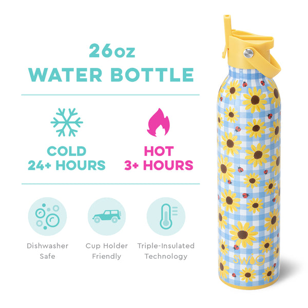 Swig Life 26oz Picnic Basket Insulated Flip + Sip Cap Water Bottle temperature infographic - cold 24+ hours or hot 3+ hours