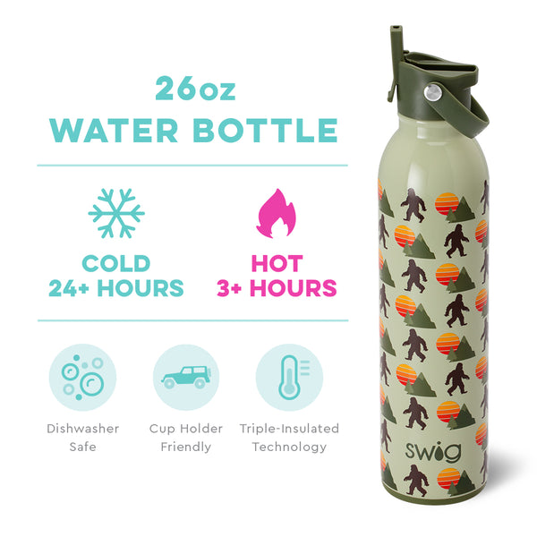 Swig Life 26oz Wild Thing Insulated Flip + Sip Cap Water Bottle temperature infographic - cold 24+ hours or hot 3+ hours