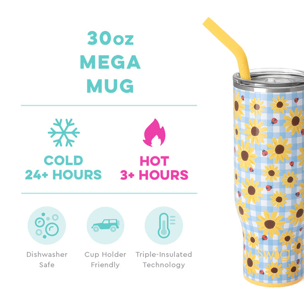 Swig Life 30oz Picnic Basket Mega Mug temperature infographic - cold 24+ hours or hot 3+ hours