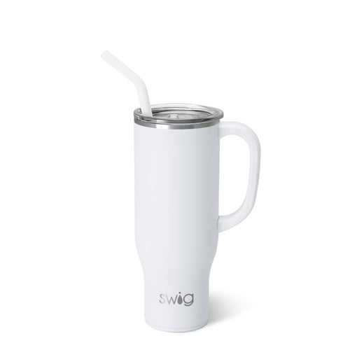 Swig Life Mega Mug with Comfort Grip Handle - All Spruced Up Insulated Stainless Steel - 40oz - Dishwasher Safe with A Non-Slip Base