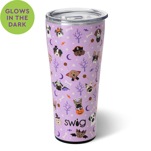 Swig Life 32oz Howl-o-ween Insulated Tumbler and Glow-in-the-dark pattern