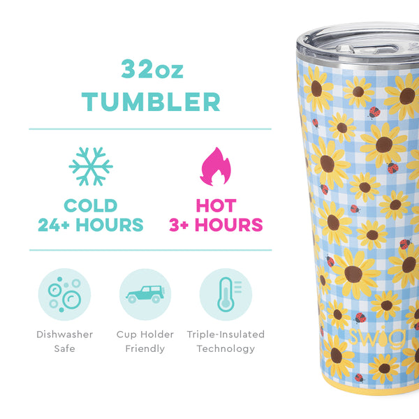 Swig Life 32oz Picnic Basket Tumbler temperature infographic - cold 24+ hours or hot 3+ hours