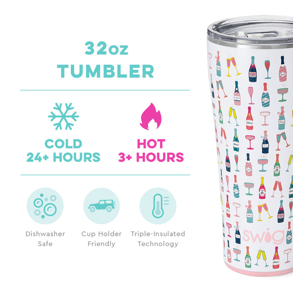 Swig Life 32oz Pop Fizz Tumbler temperature infographic - cold 24+ hours or hot 3+ hours