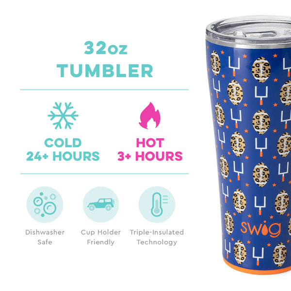 Touchdown Royal + Orange Tumbler (32oz)